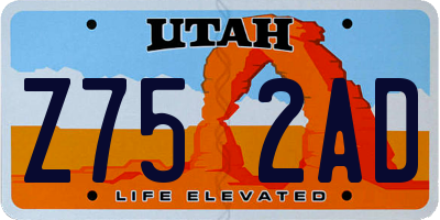 UT license plate Z752AD