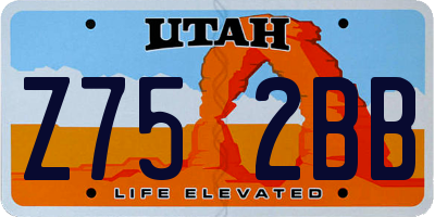 UT license plate Z752BB