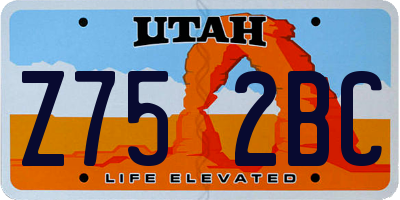 UT license plate Z752BC