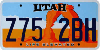 UT license plate Z752BH