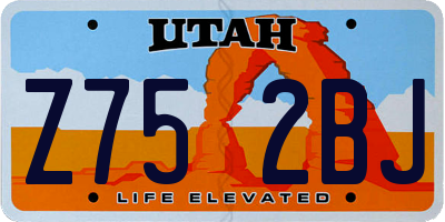 UT license plate Z752BJ