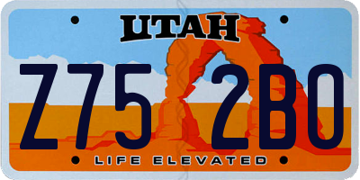 UT license plate Z752BO