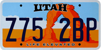UT license plate Z752BP