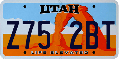 UT license plate Z752BT