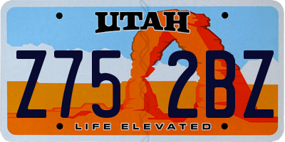 UT license plate Z752BZ