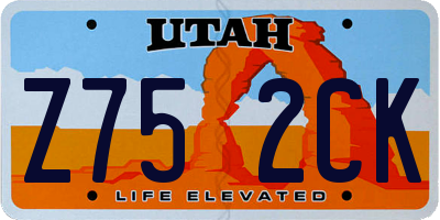 UT license plate Z752CK