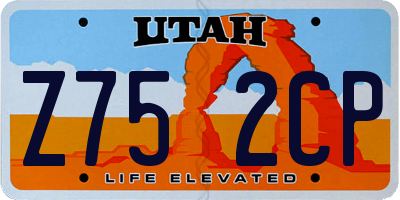 UT license plate Z752CP