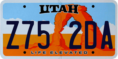 UT license plate Z752DA