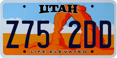 UT license plate Z752DD
