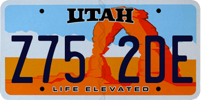 UT license plate Z752DE