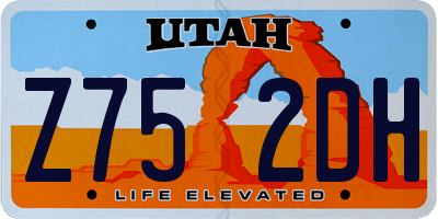 UT license plate Z752DH