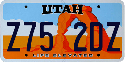 UT license plate Z752DZ