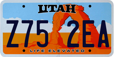 UT license plate Z752EA