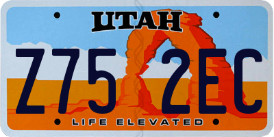 UT license plate Z752EC