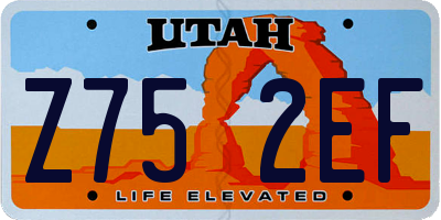 UT license plate Z752EF