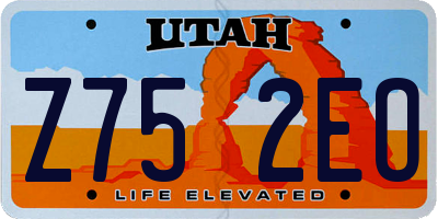 UT license plate Z752EO