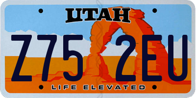 UT license plate Z752EU