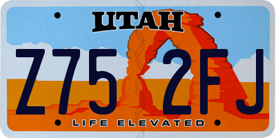 UT license plate Z752FJ