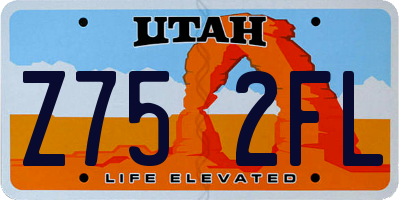 UT license plate Z752FL