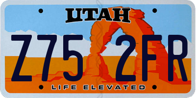 UT license plate Z752FR