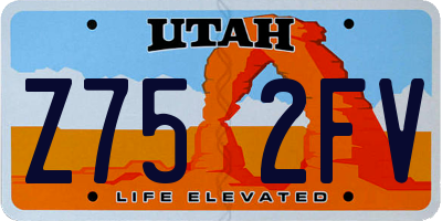 UT license plate Z752FV