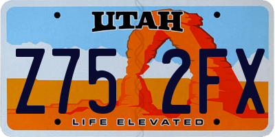 UT license plate Z752FX