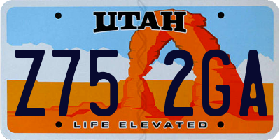 UT license plate Z752GA