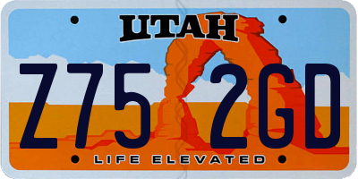 UT license plate Z752GD