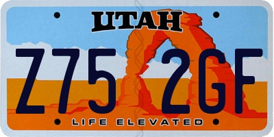 UT license plate Z752GF