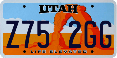 UT license plate Z752GG