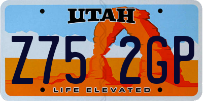 UT license plate Z752GP