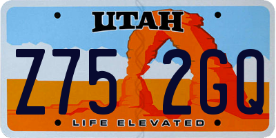 UT license plate Z752GQ
