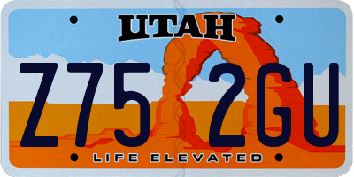 UT license plate Z752GU