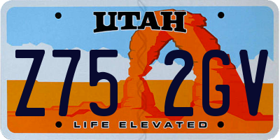 UT license plate Z752GV