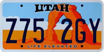 UT license plate Z752GY