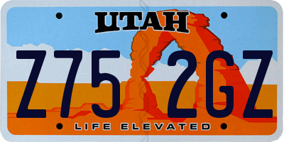 UT license plate Z752GZ