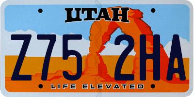 UT license plate Z752HA