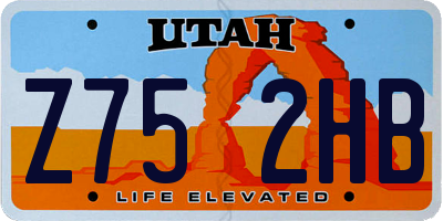 UT license plate Z752HB