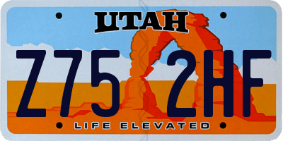 UT license plate Z752HF