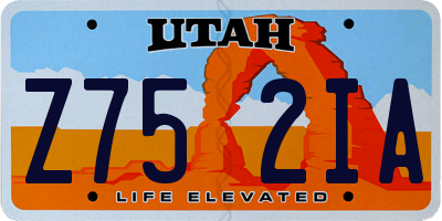UT license plate Z752IA
