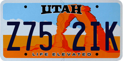UT license plate Z752IK