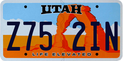 UT license plate Z752IN