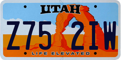 UT license plate Z752IW