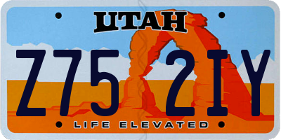 UT license plate Z752IY