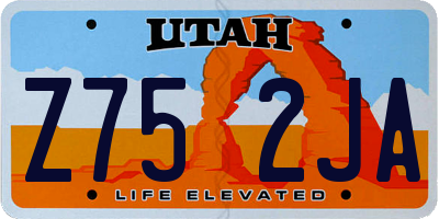 UT license plate Z752JA