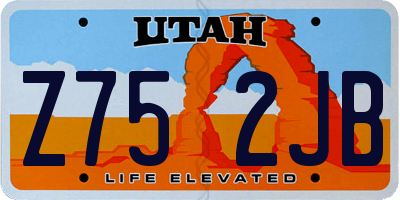 UT license plate Z752JB