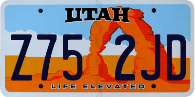 UT license plate Z752JD