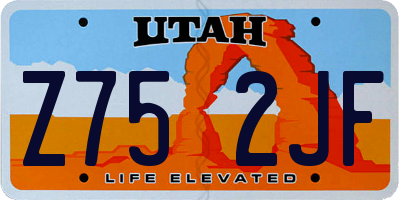 UT license plate Z752JF