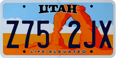 UT license plate Z752JX