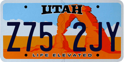 UT license plate Z752JY